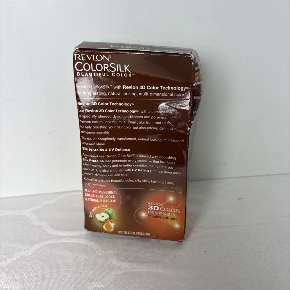 Revlon Colorsilk Beautiful Color 54 LIGHT Golden Brown Ammonia Free 3D Color Dye - Picture 3 of 6